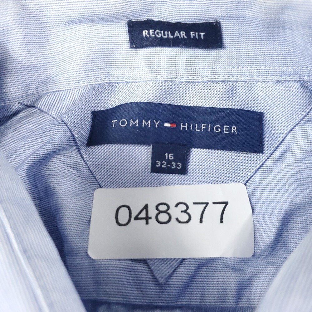 Tommy Hilfiger Shirt Mens 16 Blue Dress Button Up Long Sleeve * - Picture 7 of 7